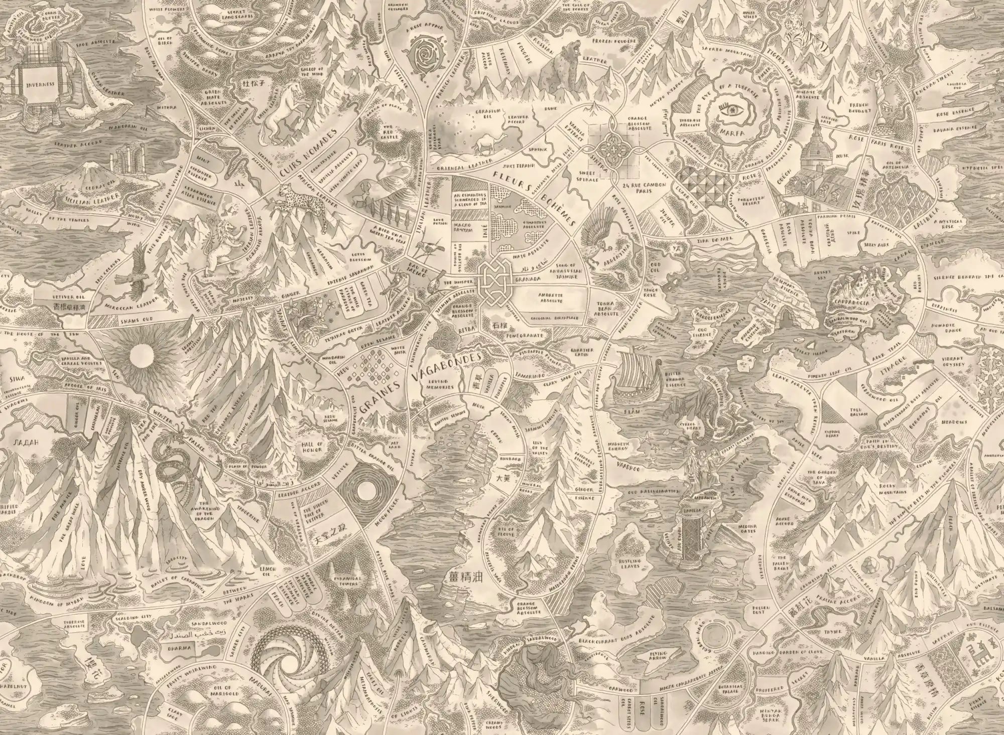 Detailed fantasy map.