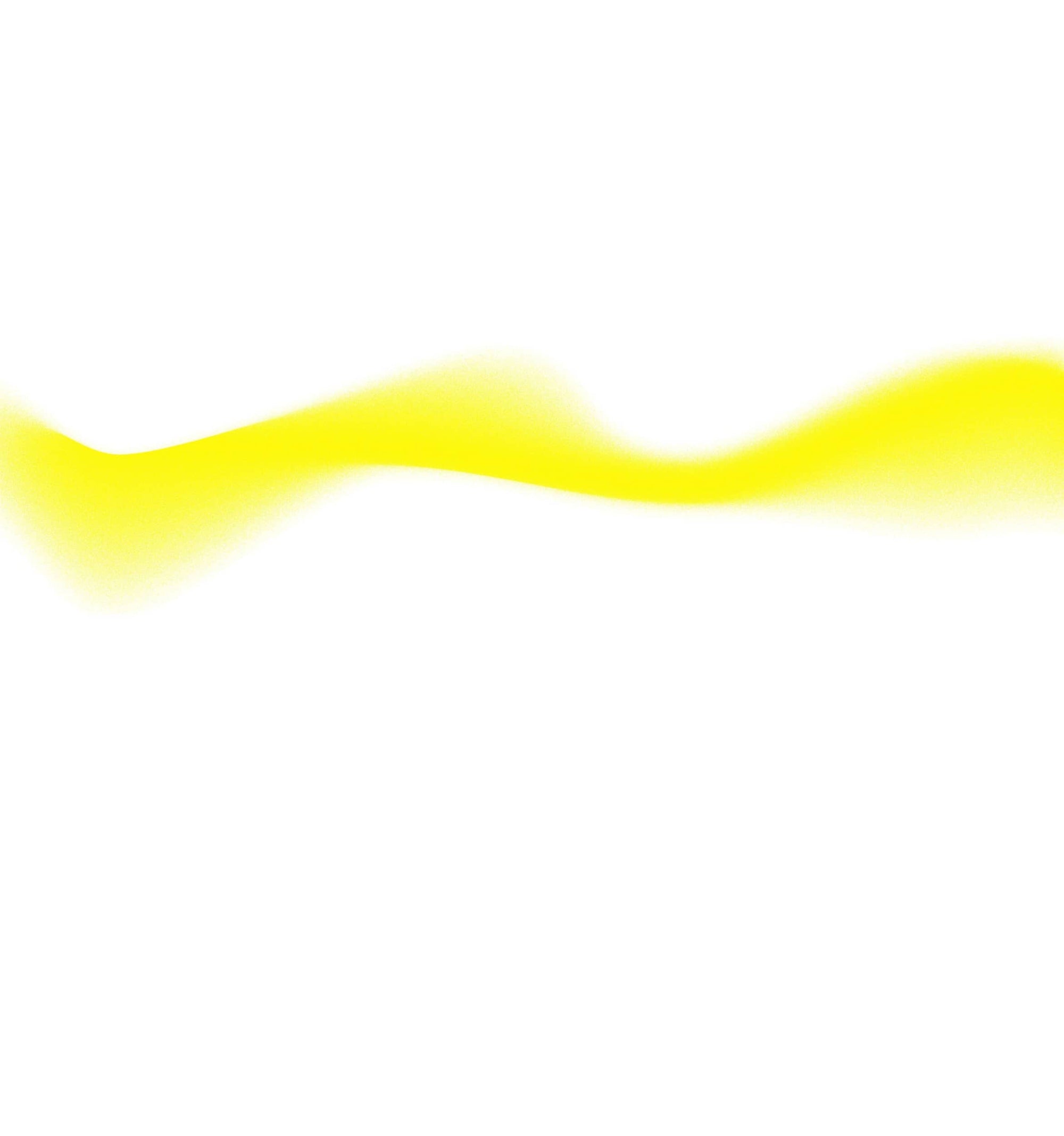 A soft, glowing yellow wave-shaped graphic against a white background.